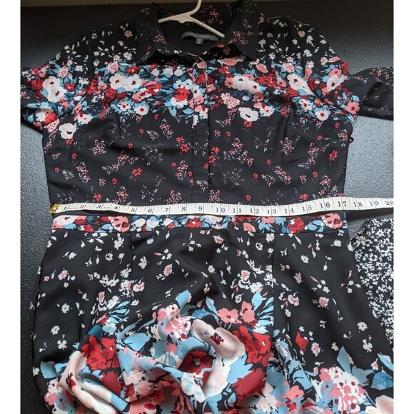 Julia Jordan Shirt Dress Long Sleeve Collared Shark Bite Button Front Floral 14 - Picture 5 of 11